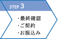 STEP３　・最終確認　・ご契約　・お振込み